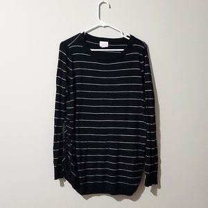 Isabel maternity black-and-white  striped pull over sweater